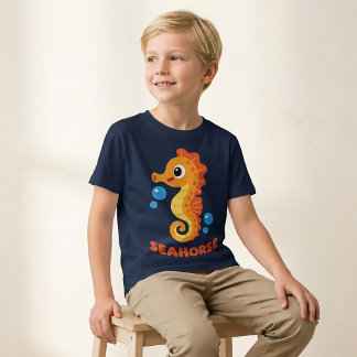 Seahorse Cartoon T-Shirt for Boys and Toddler