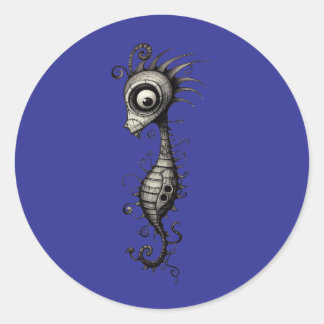 seahorse classic round sticker
