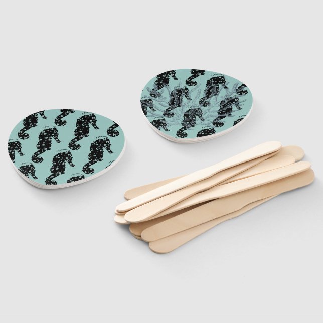 Seahorse & Coral Hand Fan (Non-assembled)