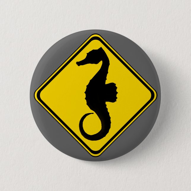 Seahorse Crossing ! 2 Inch Round Button (Front)