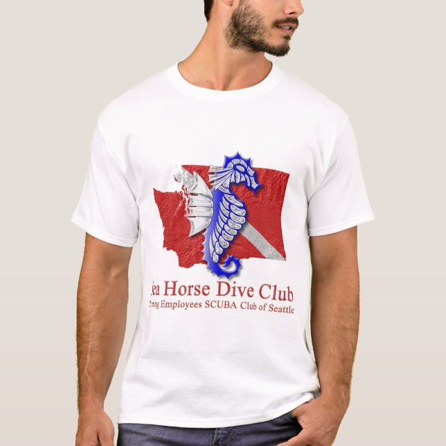 SeaHorse Dive Club logo light t-shirt (Front)
