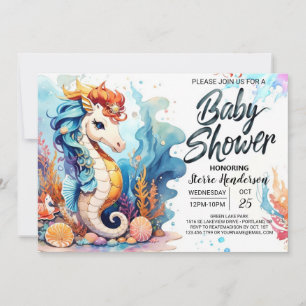 Seahorse Dreamscape Baby Shower Invitation