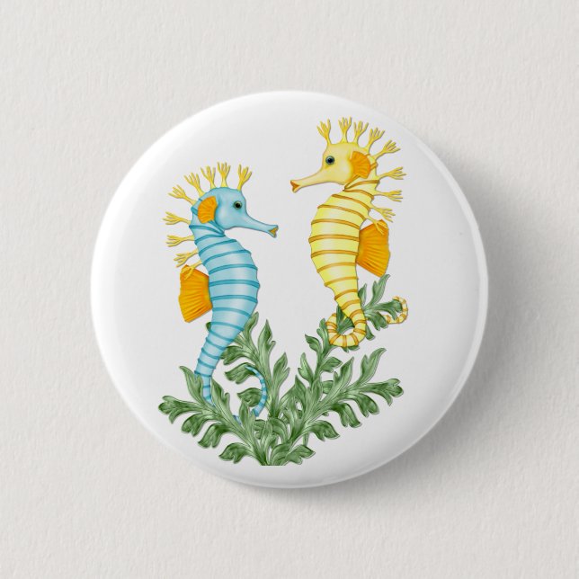 Seahorse Fantasy 2 Inch Round Button (Front)