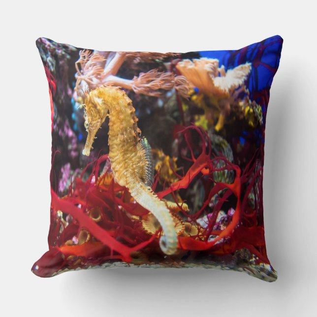 Seahorse Fantasy Throw Pillow (Front)