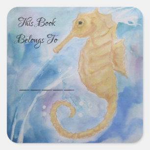 Seahorse Fish Ocean Sea Beach Girard Spirit Totem Square Sticker
