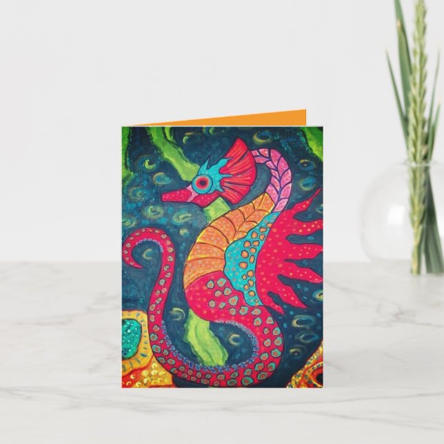 Seahorse Folded Note Card (Front)