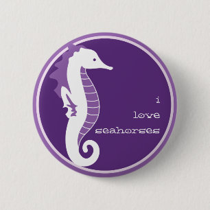 Seahorse Frolic Button - Purple
