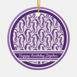 Seahorse Frolic Ornament - Purple