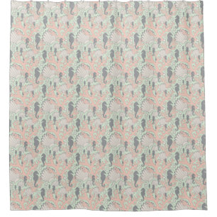 Seahorse Gardens Pastel Shower Curtain