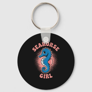 Seahorse Girl Seahorse Lover Funny Halloween Keychain