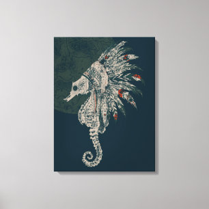 seahorse headdress canvas print
