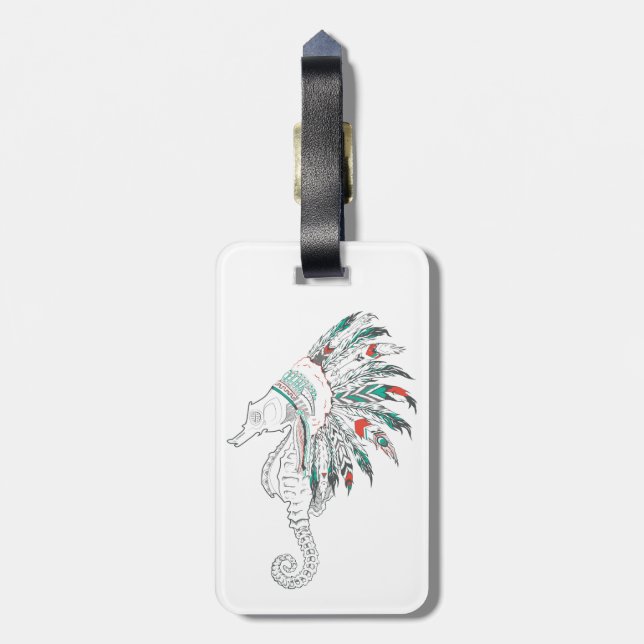 seahorse headdress luggage tag (Back Vertical)