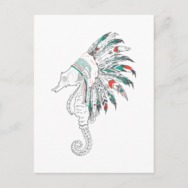 seahorse headdress postcard (Front)