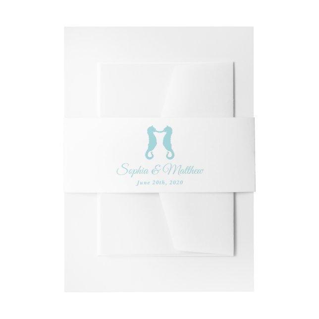 Seahorse Invitation Belly Band (Front Example)