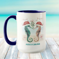 Seahorse Kiss Mistletoe Coastal Christmas