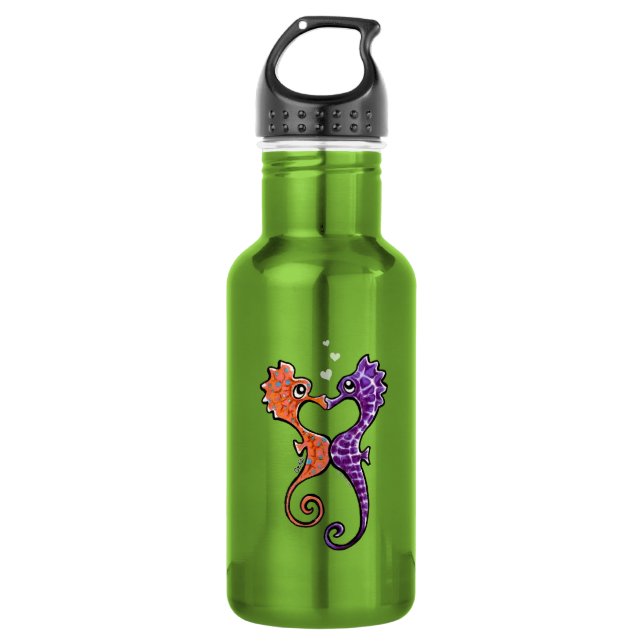 Seahorse Kiss Off-Leash Art™ 532 Ml Water Bottle (Front)
