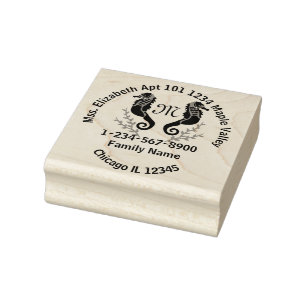 Seahorse Laurel Crest Beach House Contact Info Rubber Stamp