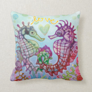 Seahorse Love Throw Pillow