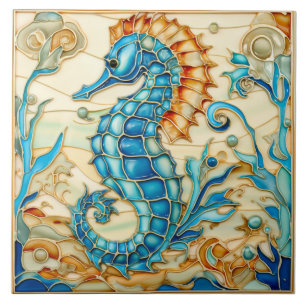 Seahorse Marine Life Aquatic Tile