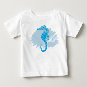Seahorse marine life brush paint baby T-Shirt