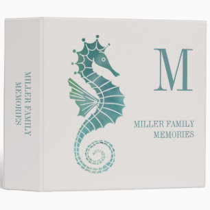 Seahorse Ocean Nautical Family Memories Scrapbook Binder