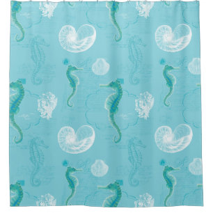 Seahorse Ocean Shells Sea Life Bathroom Decor Art