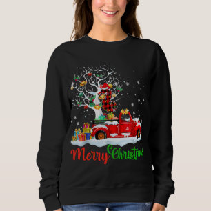 Seahorse On Red Truck Christmas Pajama Funny Xmas Sweatshirt