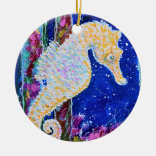 Seahorse Painting Ceramic Ornament