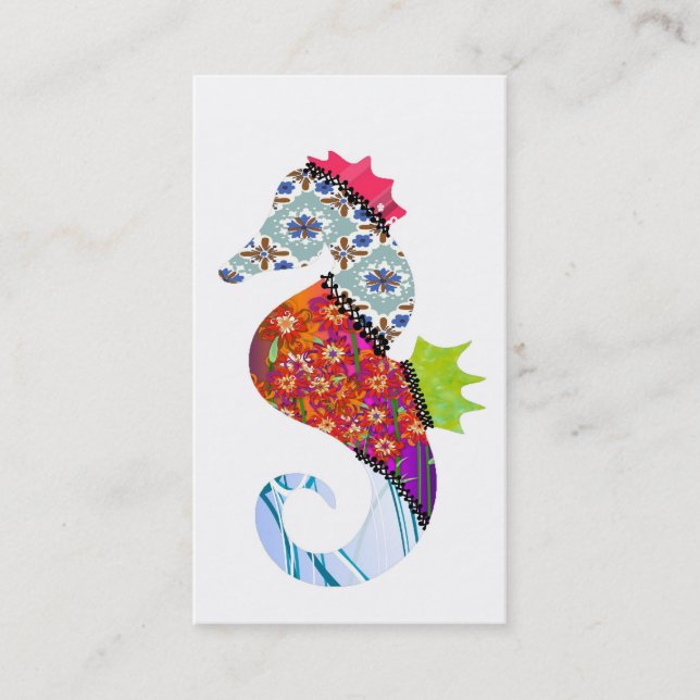 Seahorse Patchwork Pet Business Cards (Front)