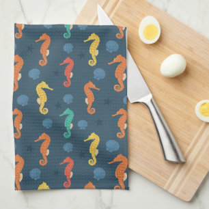 Seahorse Pattern Kitchen Towel