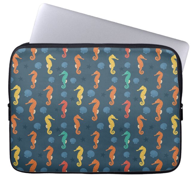 Seahorse Pattern Laptop Sleeve (Front)