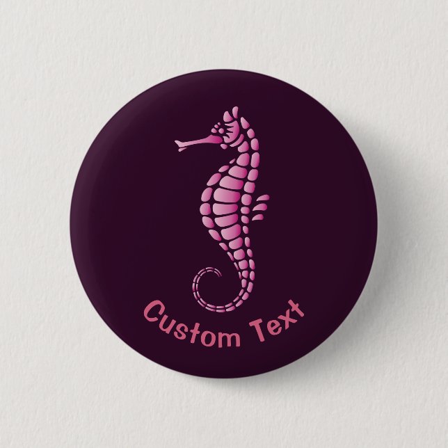 Seahorse Pink 2 Inch Round Button (Front)