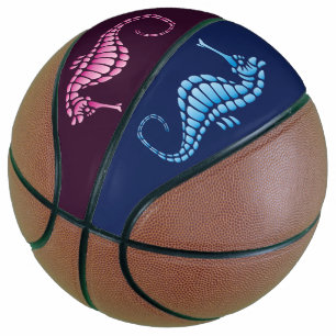 Seahorse Pink and Blue Basketball