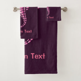 Seahorse Pink Bath Towel Set