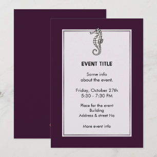Seahorse Pink Invitation