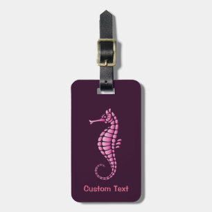 Seahorse Pink Luggage Tag