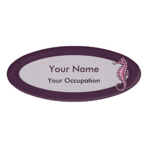 Seahorse Pink Name Tag