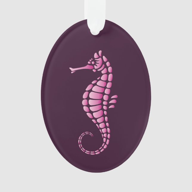 Seahorse Pink Ornament (Front)