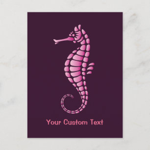Seahorse Pink Postcard
