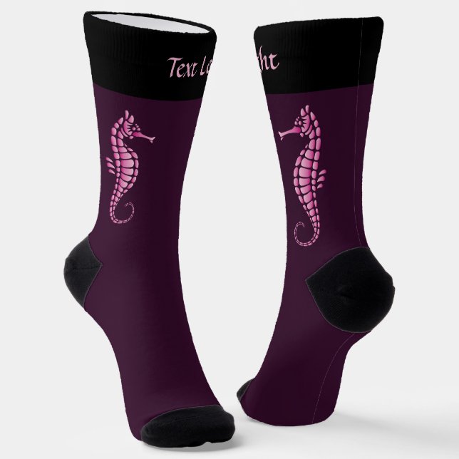 Seahorse Pink Socks (Angled)