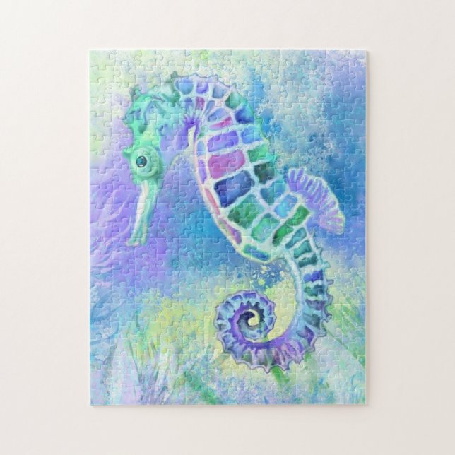 Seahorse Puzzle Wonderful Underwater Life Painting (Vertical)