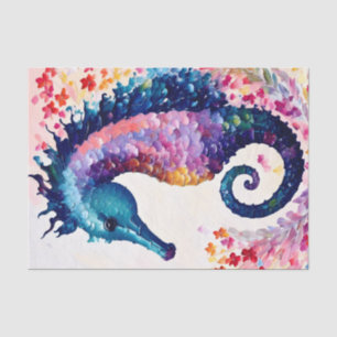 Seahorse Rainbow Floral Art Tissue Paper
