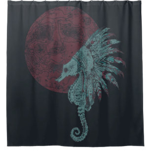 seahorse red moon