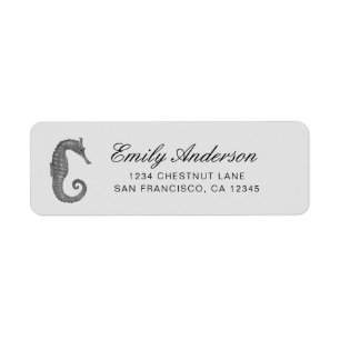 Seahorse Return Address Label