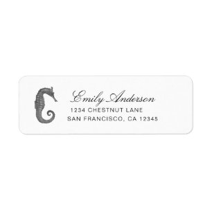 Seahorse Return Address Label