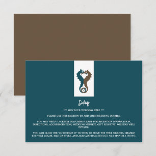 Seahorse Romance, Beach Wedding Detail Enclosure Card