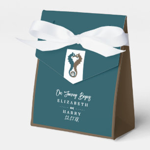 Seahorse Romance, Beach Wedding Favor Box