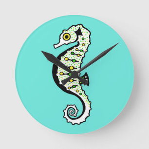 Seahorse - round clock