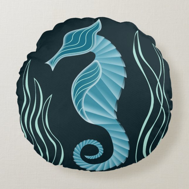 Seahorse Round Pillow (Front)