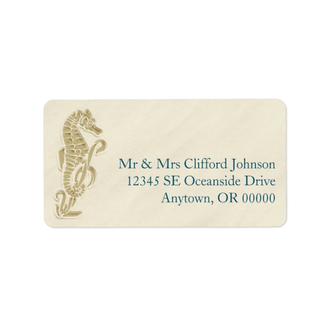Seahorse RSVP Address Labels (Front)